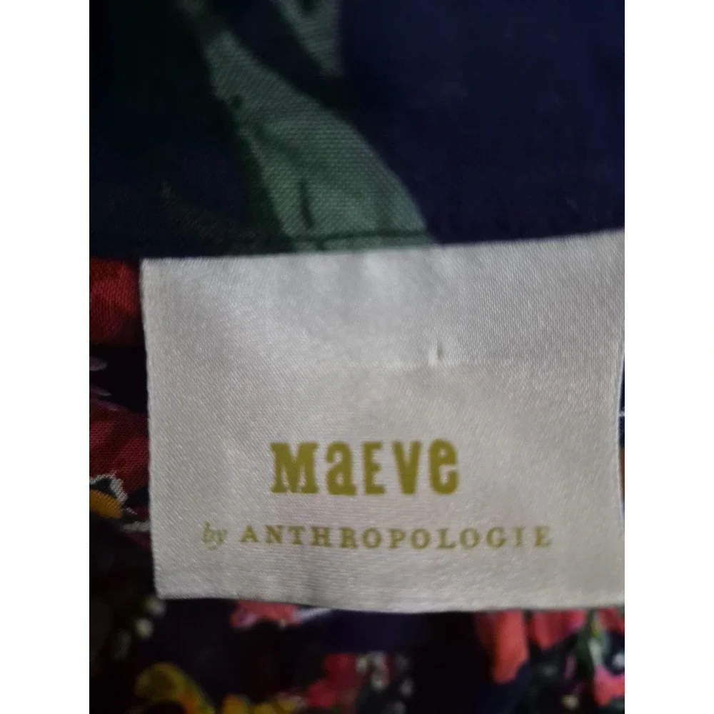 Anthropologie Maeve Floral Tie Front Sleeveless Button Down Blouse Top Sz 4 - Picture 4 of 6